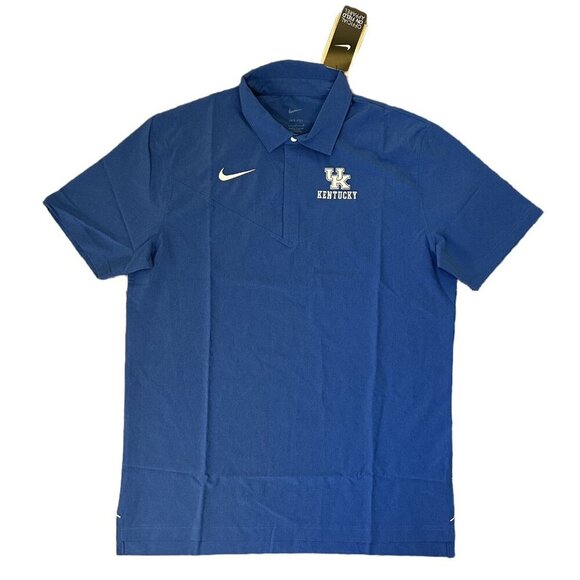 Nike Men's Kentucky Wildcats Polo Shirt Size L Blue NCAA Football NWT $85 - Picture 1 of 12